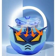 Coco Smile Cocosmile Özel Kutulu 630 ml Pipetli Robot Temalı Tritan Su Matarası -Boyun Askılı Mavi