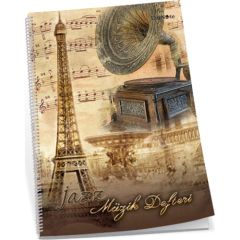 Çınar Müzik Defteri Spiralli Jazz karton Kapak 30 YP 3600