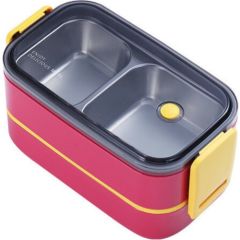 Vagonlife Bento 1400ML Lunchbox Yeni Koleksiyon Iki Katlı 2 Bölmeli Çelik Sefer Tası Yemek Kutusu
