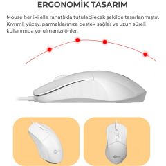 Lecoo Cm101 Beyaz Kablolu Klavye & Mouse Set