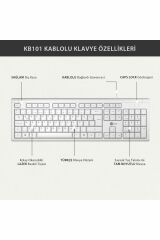 Lecoo Kb101 Beyaz Kablolu Q Klavye
