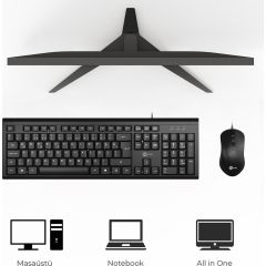 Lecoo Cm101 Siyah Kablolu Mouse & Klavye Set