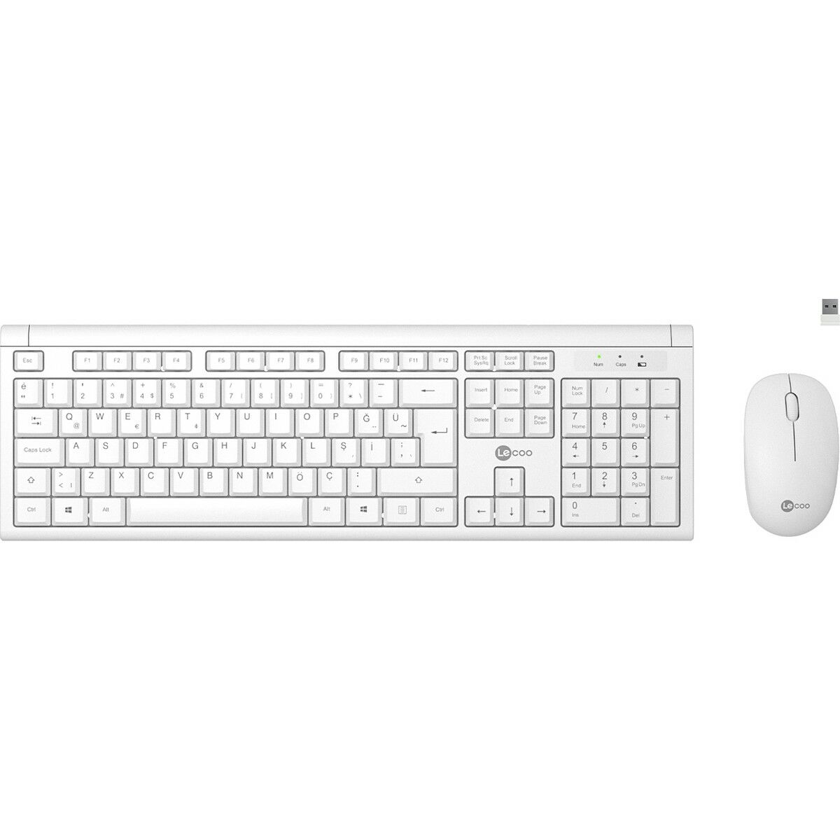 Lecoo Kw200 Kablosuz Klavye & Mouse Set Beyaz