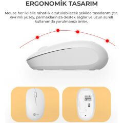 Lecoo Kw200 Kablosuz Klavye & Mouse Set Beyaz