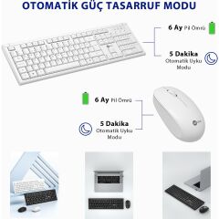 Lecoo Kw200 Kablosuz Klavye & Mouse Set Beyaz