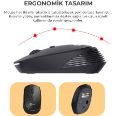 Lecoo Km2001 Klavye & Mouse Kablosuz Set Siyah
