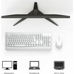 Lecoo Cm105 Beyaz Kablolu Mouse & Klavye Set