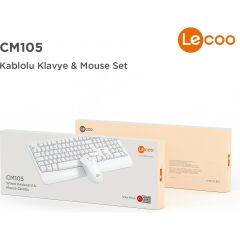 Lecoo Cm105 Beyaz Kablolu Mouse & Klavye Set