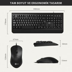 Lecoo Cm105 Siyah Kablolu Mouse & Klavye Set
