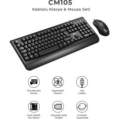 Lecoo Cm105 Siyah Kablolu Mouse & Klavye Set