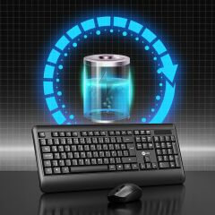 Lecoo Kw202 Kablosuz Klavye & Mouse Set Siyah