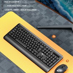 Lecoo Kw202 Kablosuz Klavye & Mouse Set Siyah