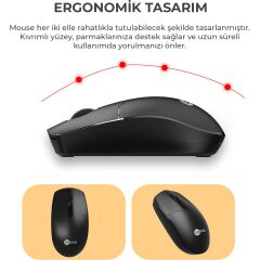 Lecoo Kw202 Kablosuz Klavye & Mouse Set Siyah
