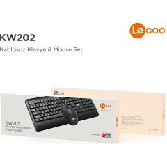 Lecoo Kw202 Kablosuz Klavye & Mouse Set Siyah