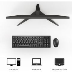 Lecoo Kw200 Kablosuz Klavye & Mouse Set Siyah