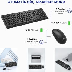 Lecoo Kw200 Kablosuz Klavye & Mouse Set Siyah