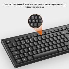 Lecoo Kw200 Kablosuz Klavye & Mouse Set Siyah