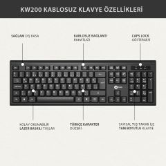 Lecoo Kw200 Kablosuz Klavye & Mouse Set Siyah