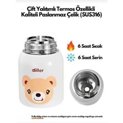 Diller Çelik Matara 300ml Kahverengi