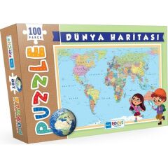 Bf239  100 Parça - Dünya Haritası Puzzle