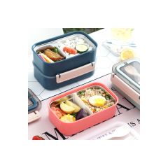 Vagonlife Bento 1200ML Lunchbox Yeni Koleksiyon Iki Katlı Çelik Sefer Tası Yemek Kutusu