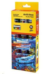 Nova Color Akrilik Boya Şişe 17 ml 12 Li NC-2008