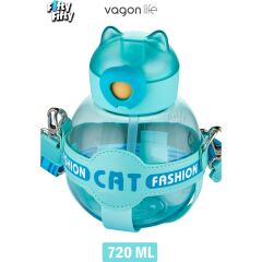 VAGONLİFE 720 ML KILIFLI VE PiPETLİ SU MATARASI Su Yeşil