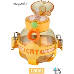 VAGONLİFE 720 ML KILIFLI VE PiPETLİ SU MATARASI Sarı