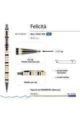 Vj Felicita Tükenmez Kalemkutulu Metal Gövde Şeritler Desen 0.7mmmavi