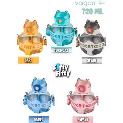 VAGONLİFE 720 ML KILIFLI VE PiPETLİ SU MATARASI Pembe