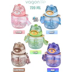 VAGONLİFE 650 ML PİPETLİ BOYUN ASKILI SU MATARASI Yeşil