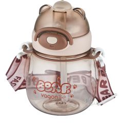 VAGONLİFE 650 ML PİPETLİ BOYUN ASKILI SU MATARASI Krem