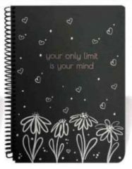 Liz 17x24 Spiralli Siyah Defter 120 R 40 Yp Syhp17