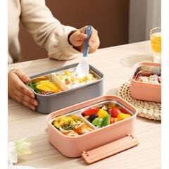 Vagonlife Bento 1600ML Lunchbox Yeni Koleksiyon 2 Katlı 4 Bölmeli Çelik Sefer Tası Yemek Kutusu