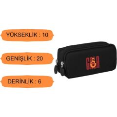 Galatasaray 2 Bölmeli Logo Baskılı Kalemlik Siyah