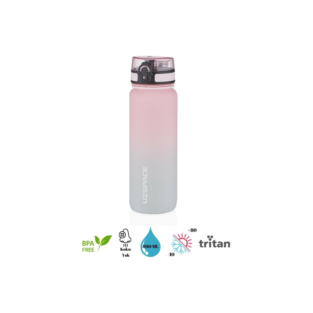 Uzspace Matara Tritan 800 Ml 3053-6 Pink Grey