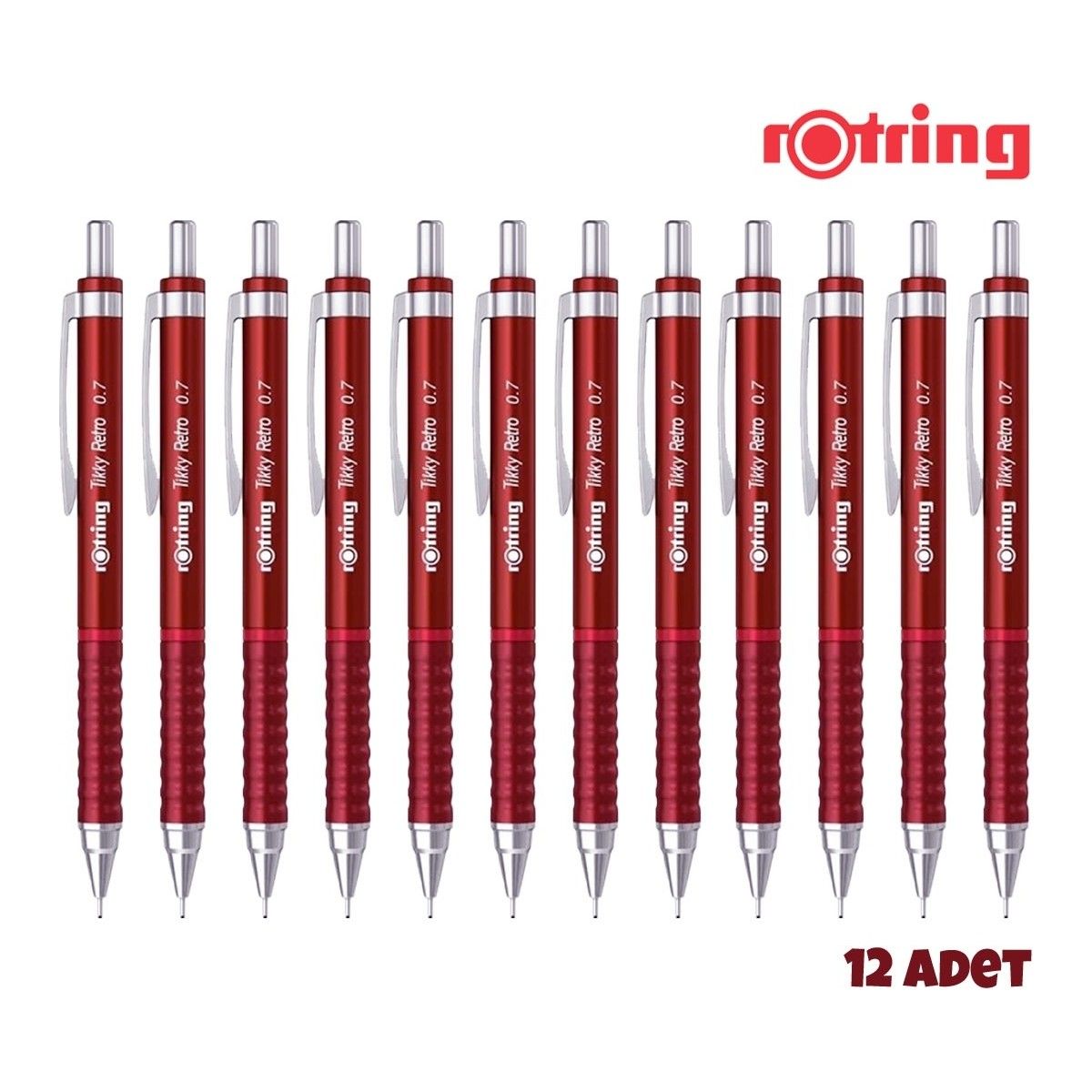 Tikky Retro Versatil Kalem 0.7mm Kırmızı 12 L,i Paket