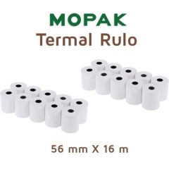 Mopak Termal Yazar Kasa Pos Rulosu 56 mm x 16 mt 20'li