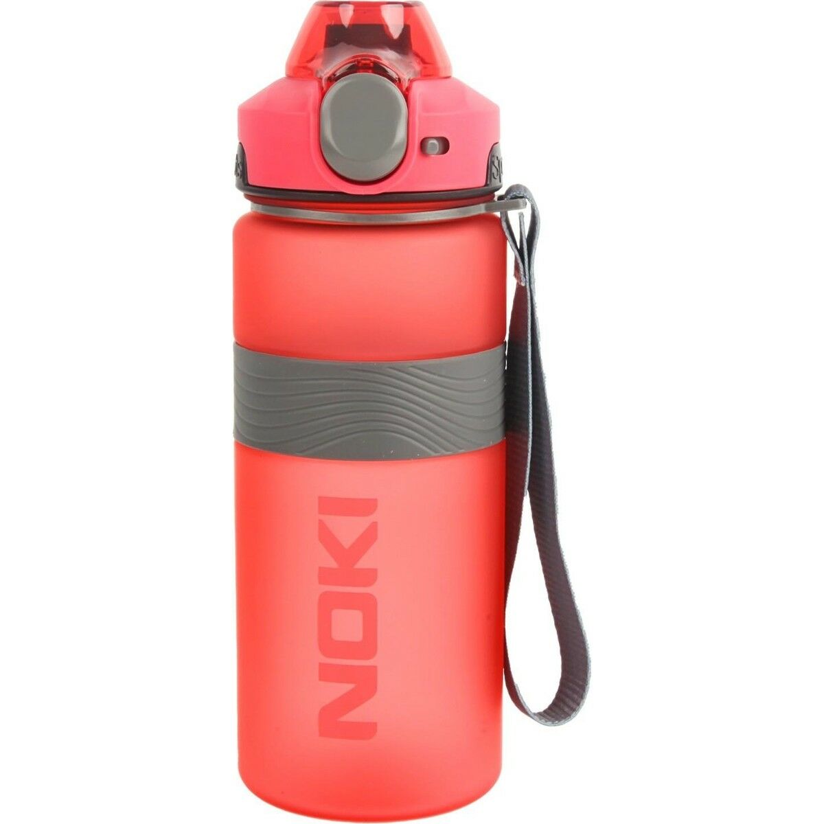 Noki Su Matarası Tritan Auto Kapak Soft Touch Silikon Bantlı Askılı 750 Ml Kırmızı