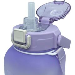 Vagonlife VGN2275-T Mor 1100ML Çocuk Pipetli/pipetsiz Kullanım Su Matarası -Askılı- -Çıkartma Hediyeli