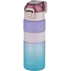 Vagonlife Çift Renk 600 ml Kaydırmaz Silikon Gövde Rahat Içim Pipetsiz Motivasyon Su Matarası