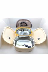 Vagonlife 2 Katlı Yemek Taşıma Kabı Sarı-krem Bl50251