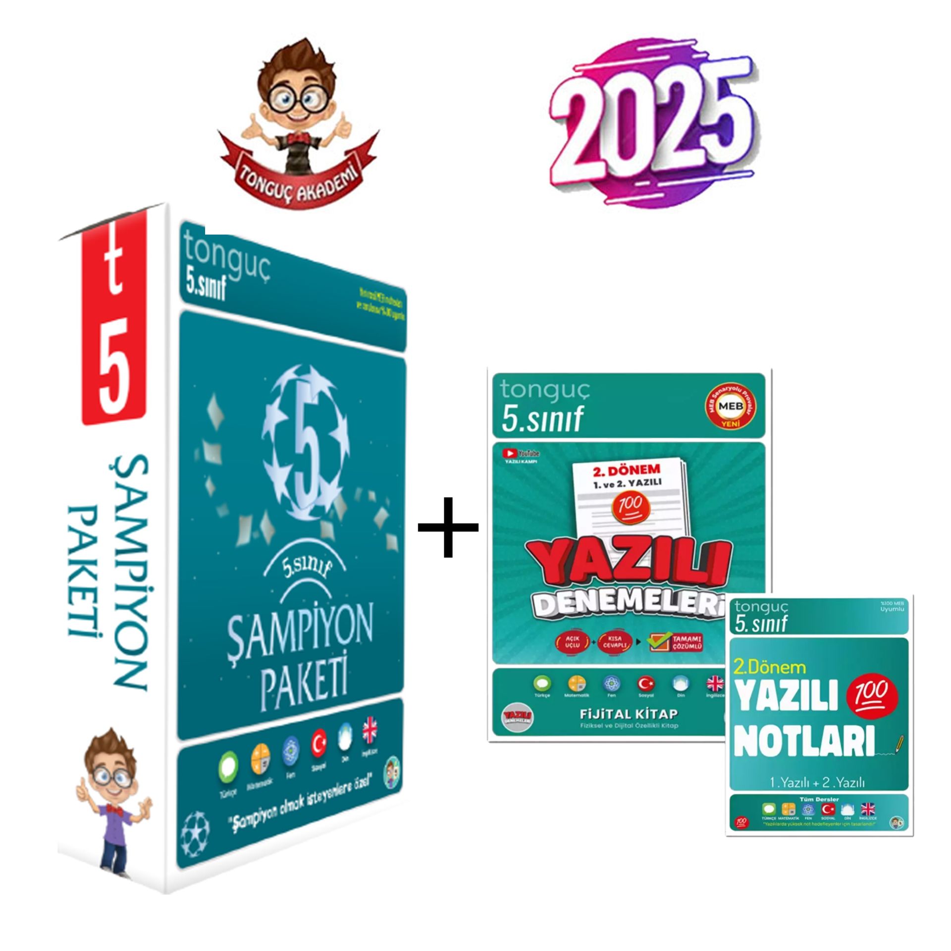 Tonguç Akademi 5. Sınıf Tüm Dersler Şampiyon Paket + 5. Sınıf Yazılı Denemeler - Yazılı Notları 2.dönem