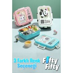 Vagonlife Lunch Box 820 ml Tek Kat Üç Bölmeli Sos Kaseli Yeni Nesil Sefer TASI-FFLBOX10283