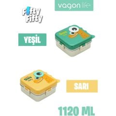 Vagonlife Lunch Box 1120 ml (Sızdırmaz,karışmaz Üç Bölmeli) Sos Kaseli Yeni Nesil Sefer TASI-FFLBOX10082