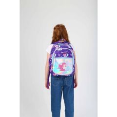 Kaukko Kids Aynalı Nakışlı Denizkızı Mavi Kız Çocuk Okul Sırt Çantası