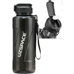 Uzspace 1,5 Litre (1500 Ml) Siyah Büyük Boy Spor ve Günlük Matara / Suluk - Silion Pipet Ağızlık