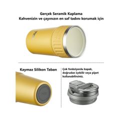 Tkk Çelik Termos Mug 630ML Sarı