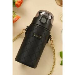 Diller Çelik Pipetli Termos Matara 450ml Siyah