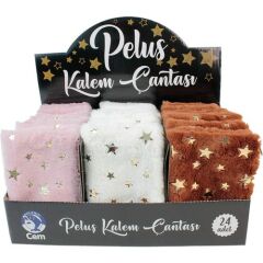 Dolphin Kalem Çantası Peluş Yaldızlı Geniş Pc-631